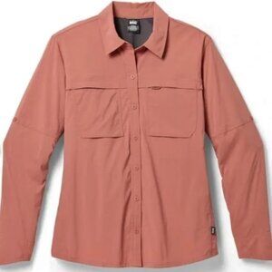 NEW REI Sahara Long-Sleeve Shirt  NWT M Sunfade Clay Hiking Trail Outdoor UPF 50